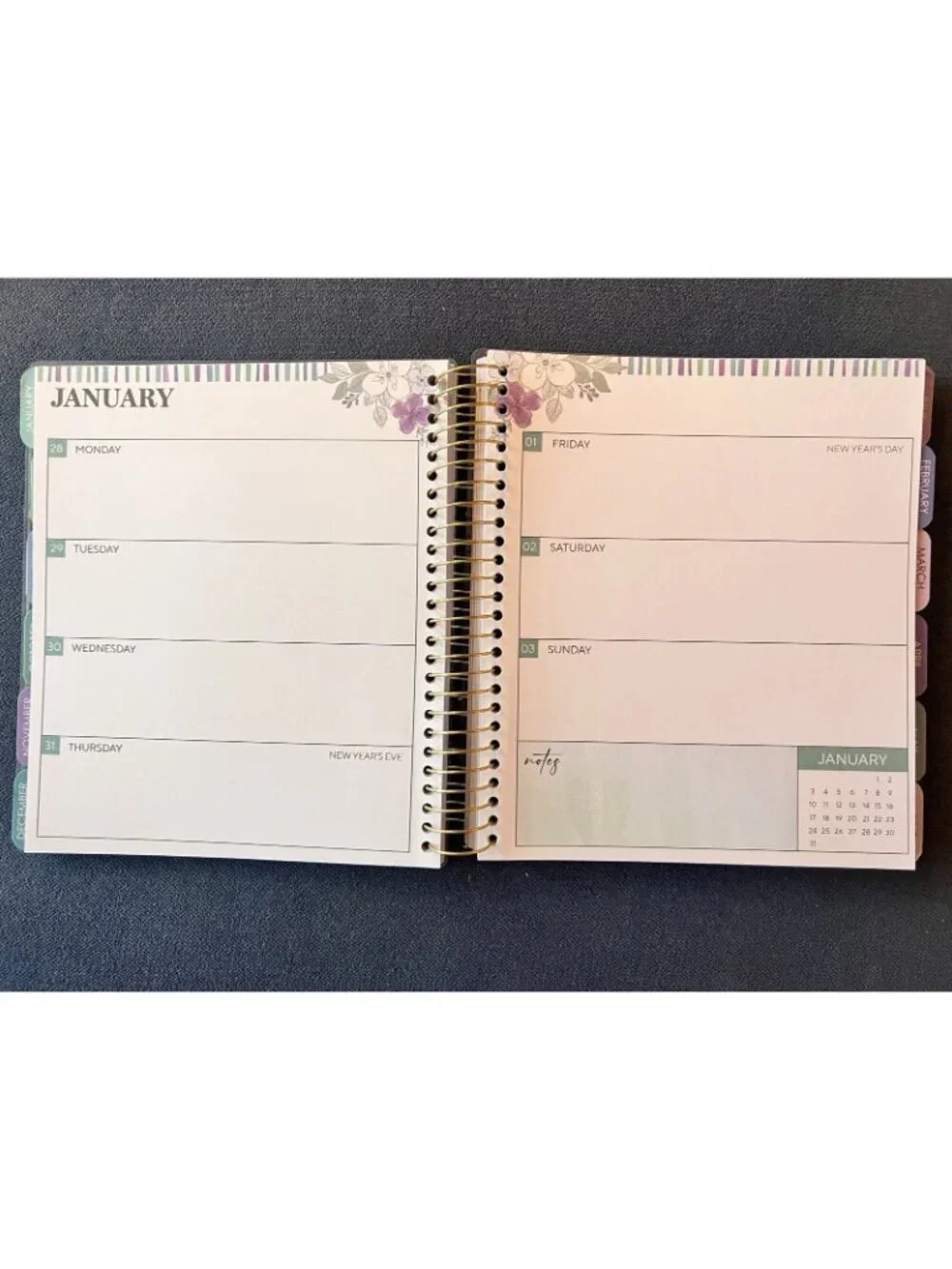 17 Month Daily Month Planner Scripture Phil 4:4 Blue Weekly Planning 2026-27 NEW